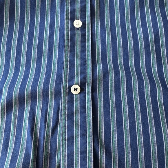 Nautica Men's Long Sleeve Button Up‎ Stripe Shirt Blue/Green 2XL Office Casual - Picture 13 of 14